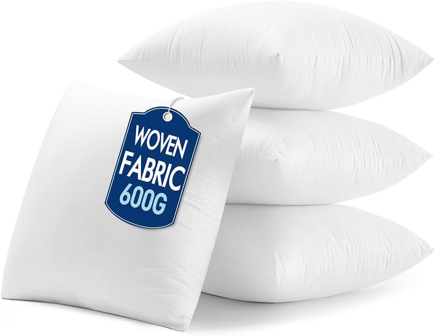 MIULEE 20x20 Inch Pillow Inserts Pack of 4 - Textured Woven Fabric