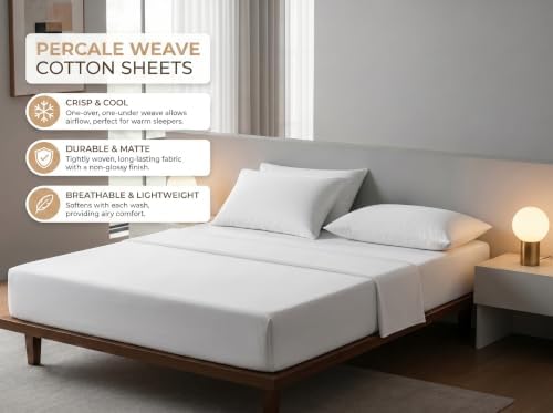 (6-Piece) California King [72”x84”] Percale Sheets Set