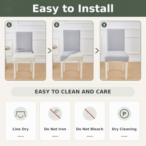 Dining Chair Covers 6 PCS Stretch Soft Washable Chair Slipcovers