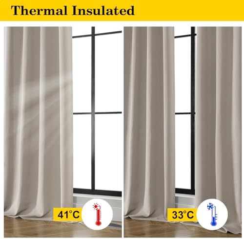 Extra Long Stone Blackout Curtains for Bedroom Living Room 120 Inches