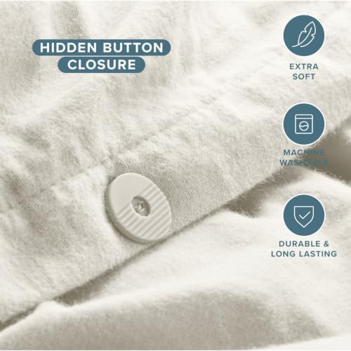 Bare Home Flannel Duvet Cover Set (Twin/Twin XL, Cream)