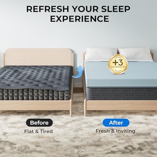 OhGeni3 Inch Cooling Queen Size Gel Memory Foam Mattress Topper