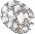 HomeRoots 483731 Gray & Gold Abstract Cork Round Indoor & Outdoor