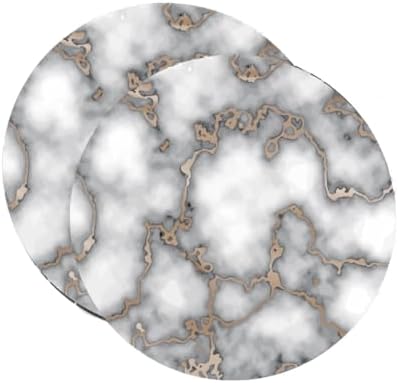 HomeRoots 483731 Gray & Gold Abstract Cork Round Indoor & Outdoor