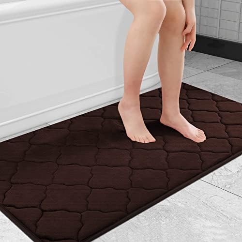 OLANLY Memory Foam Bath Rugs and Toilet Rug U-Shaped, Bath Rug Size