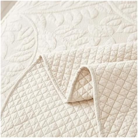 3-Piece Cotton Twin Quilt Set Embroidered Quilted Bedding Bedspread