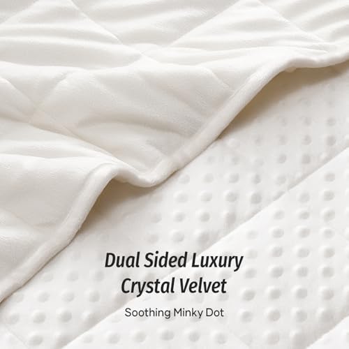 Wemore Weighted Blanket for Adults 15 lbs Queen Size 60"x80" White