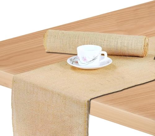 Burlap Table Runners,1 Pack 12 x 108 Inch - Rustic Farmhouse Table
