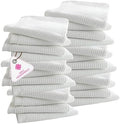 CASA COPENHAGEN Ribbed Bar Mop Towels - Pack of 24, 15"x19" 100%