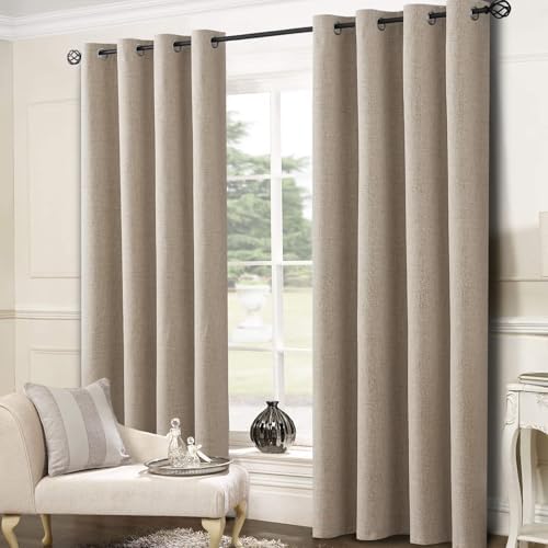 SimpleHome Natural Taupe Linen Curtains for Living Room,96 Inch 2