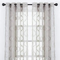 Chanasya Premium 2-Panel Moroccan Embroidered Grommet Textured Sheer