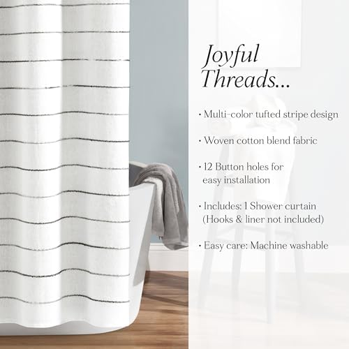 Lush Decor Ombre Stripe Yarn Dyed Cotton Shower Curtain, 72" W x 72"
