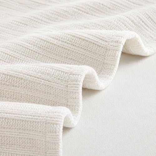 Thomasville Cable Knit Throw Blanket, 50"x70", Soft Textured Diamond