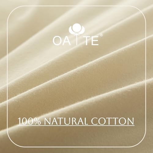 OAITE Duvet Cover Set 100% Washed Cotton Solid 3pcs