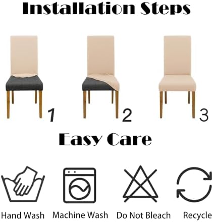 Stretch Chair Covers Set of 4 for Dining Room, 4 Pack Washable Kitchen