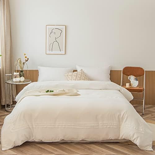 White Duvet Cover King Size Ruffle Comforter Cover Off White Washed