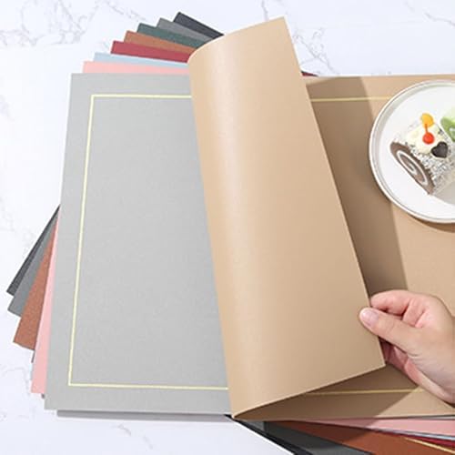 Placemats Set of 6 Washable,11.82 x 16.93 in / 30 x 43 CM,Leather