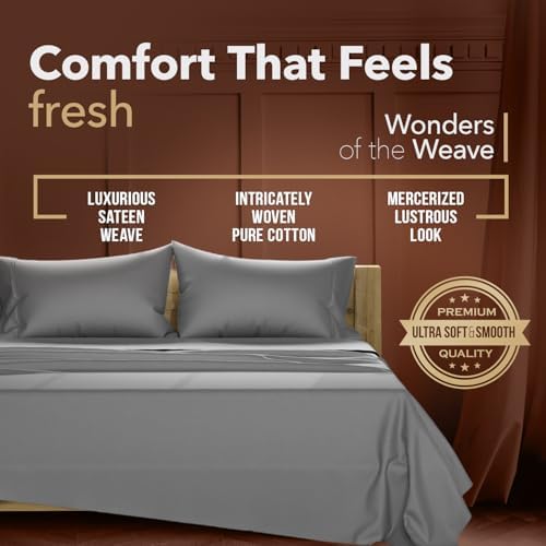TEXAS LINEN CO. Egyptian Cotton King Size Sheets Set – Everyday