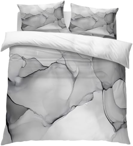 4 Pieces Duvet Cover Queen Bedding Sets Modern Natural Marble Gradient