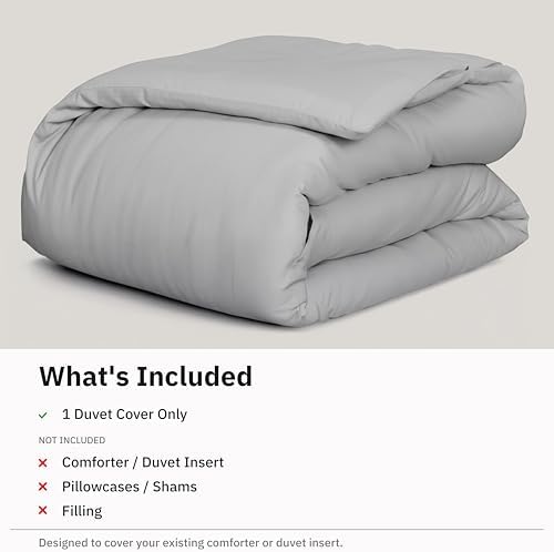California Design Den Luxury Twin XL Duvet Covers, Light Grey