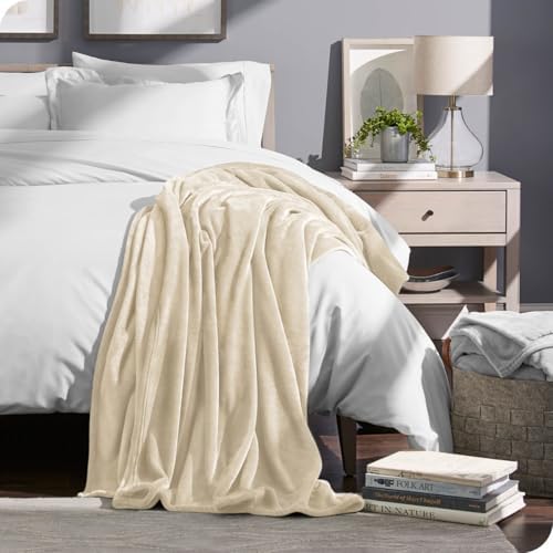 Reversible Lightweight Micro Plush Flannel Fleece Throw Blanket King