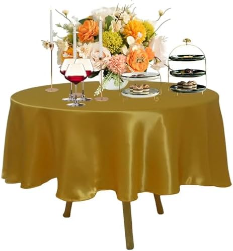 Round Satin Tablecloth Wedding Party Decoration Restaurant Coffee