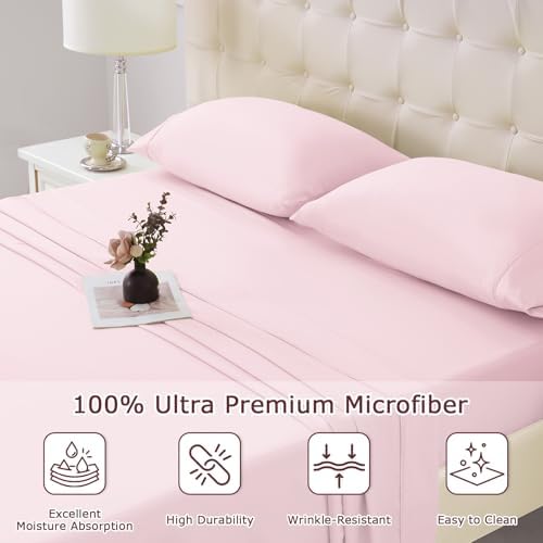 Twin XL Size Bed Sheet Set - 3 Piece Soft Microfiber Sheets with Deep