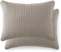 Set of 2 Quilted Standard Pillow Shams Covers 20x26 Microfiber Dark