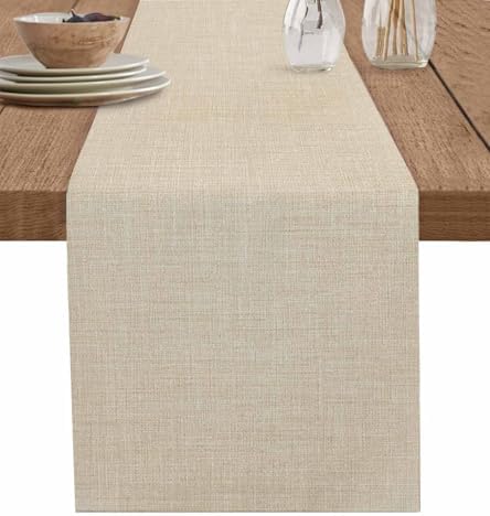 DecorLovee Vintage Cream Table Runners 108 Inches Long, Farmhouse