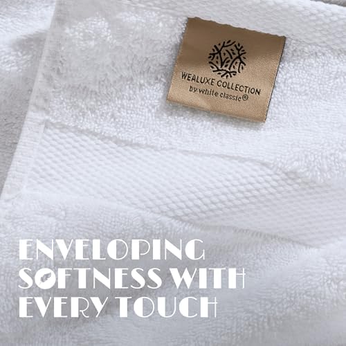 Wealuxe White Hand Towels 16x27 Inch - 6 Pack, Soft 100% Ring-Spun