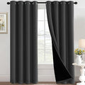 H.VERSAILTEX 100% Blackout Curtains for Bedroom 52"W x 96"L, Charcoal