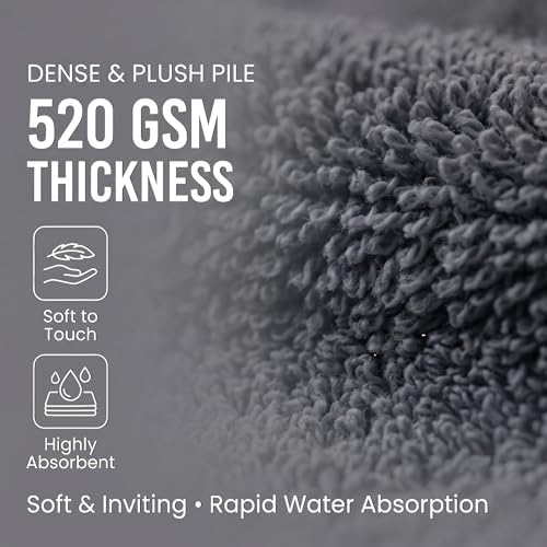 Sofea Bath Towels 4 Pack (30 x 54 Inches), 100% Cotton Towels Set