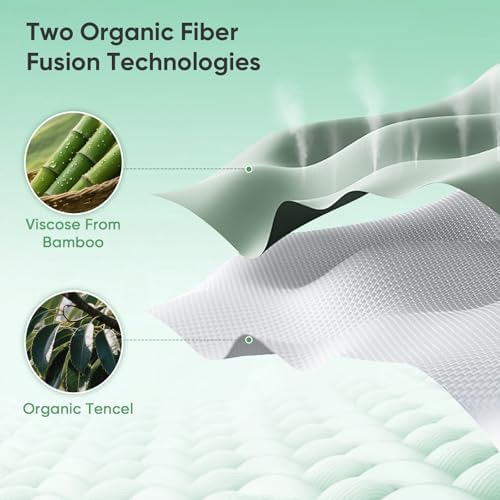 100% Bamboo Viscose & Lyocell Tencel Sheets Set Queen Size,Cooling &