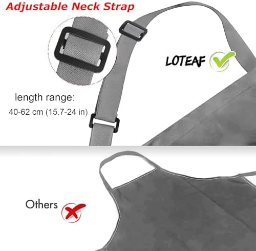 4 Packs Waterproof Cooking Chef Bib Aprons with 2 Pockets for Men