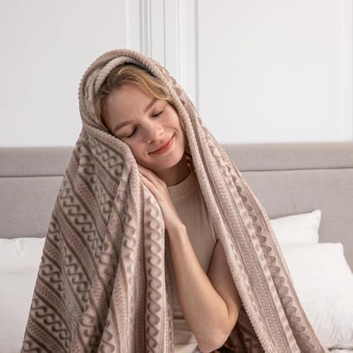 Soft Cozy 120x138 Inches Seamless Oversized King Fleece Blanket, 3D