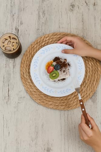 Round Woven Placemats Set of 6 – 11.8” Boho Table Mats – Rustic