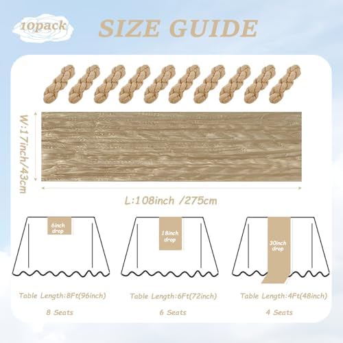 10Pack Beige Cheesecloth Table Runner Sheer Cheese Cloth Table Runners