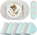 Faux Leather Placemats Set of 6 with Matching Coasters, Heat Resistant
