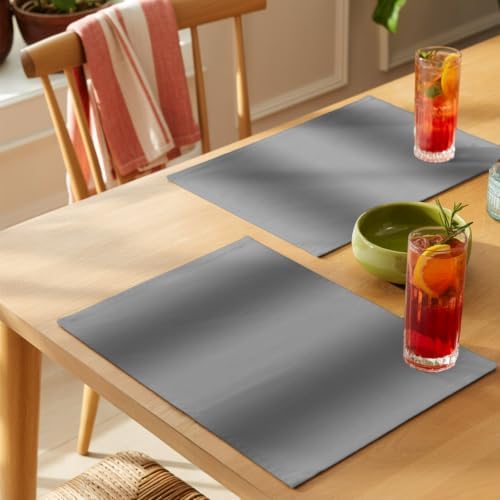 Gray Gradient Placemats Set of 8 Abstract Texture Modern Simple 13x19