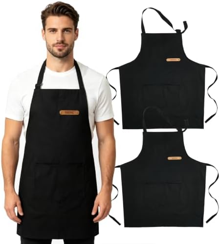 Unisex Chef Apron – Cross-Back, Large Pockets, Water-Resistant Cotton