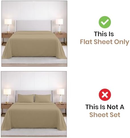 SGI bedding 600 Thread Count 100% Egyptian Cotton Queen Flat Sheet