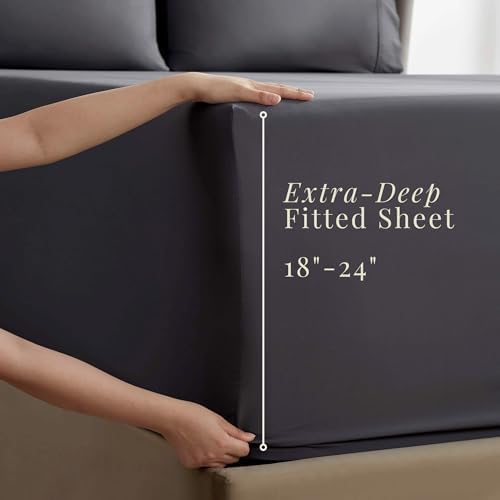 Hearth & Harbor Extra Deep Pocket Sheets - Fits Mattress 18-24 Inches