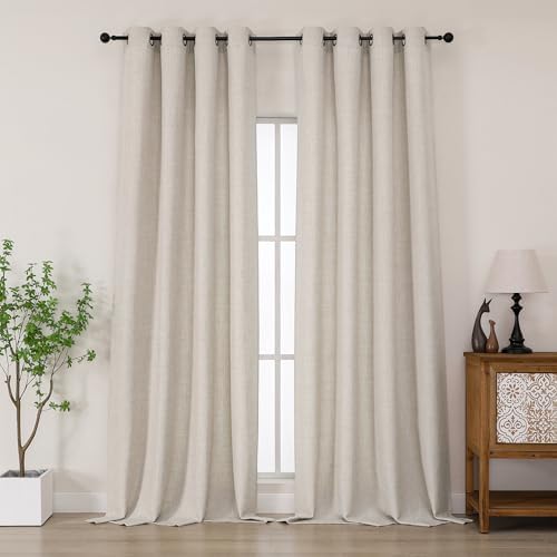 Chyhomenyc Extra Long Curtains 120 Inch Length, Light Filtering Faux