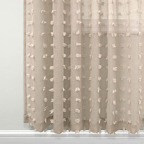 KOUFALL Warm Taupe Sheer Curtains 84 Inch Length for Bedroom 2 Panels