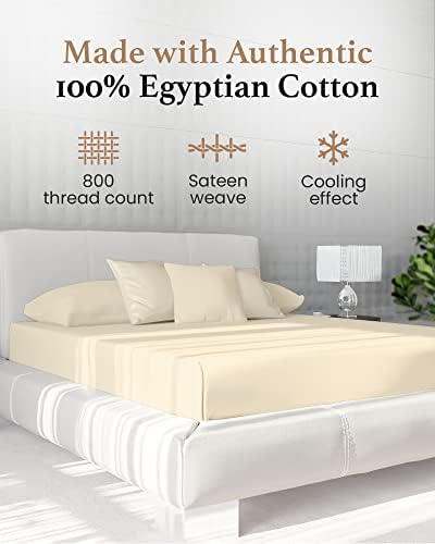 800 TC Fitted California King Sheet Only, 100% Egyptian Cotton - Ivory