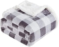 Touchat Sherpa Plaid Twin Blanket 60" X 70", Fuzzy Fluffy Soft Cozy