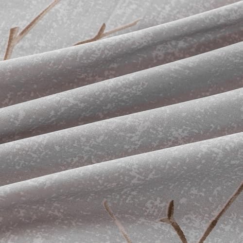 OAITE King Duvet Cover Set 3pcs 100% Cotton Grey Abstract Branch