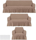 Fanfanwin 3 Pcs Sofa Slipcover Set for Couch Cushion Durable Washable