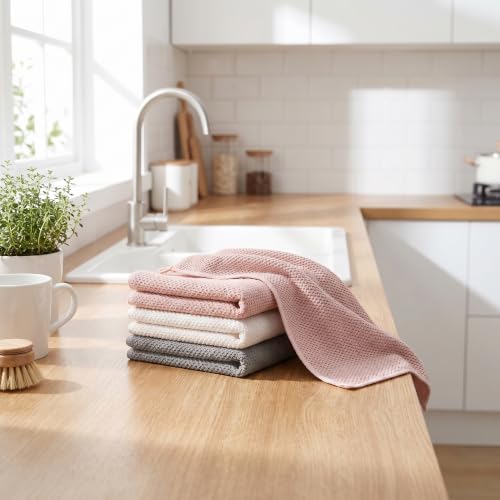 100% Cotton Waffle Weave Kitchen Dish Cloths, 3-Pack