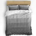 Duvet Cover Set Queen, Modern Gray Ombre Textured 3 Piece Bedding Set